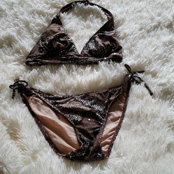 Endless Sun Other - Animal Print Halter Bikini